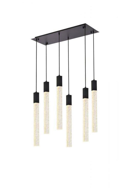 Elegant Lighting 6 Light Weston 6 Lights Pendant In Satin Gold Model: 2066D32SG
