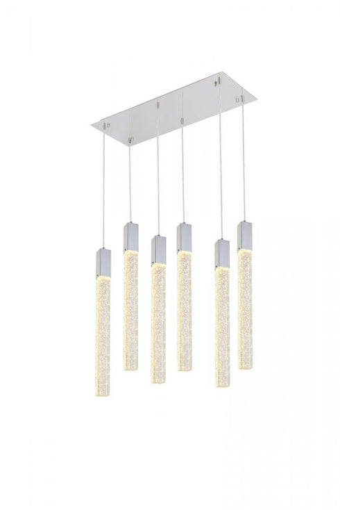 Elegant Lighting 6 Light Weston 6 Lights Pendant In Satin Gold Model: 2066D32SG