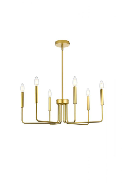 Elegant Lighting 6 Light Willa 26 Inch Pendant Light in Black Model: LD742D26BK