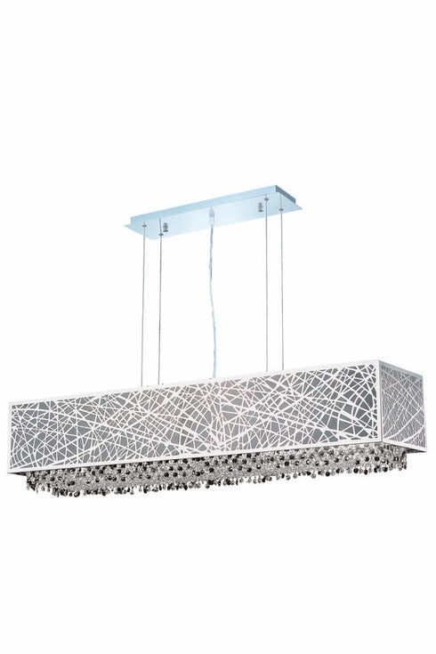 Elegant Lighting 8 Light 1791 Moda Collection Hanging Fixture With Metal Shade L48.5 Inch W12.5 Inch H11 Inch Lt:8 in Chrome Finish (Royal Model: 1791D48C-CL03/RC
