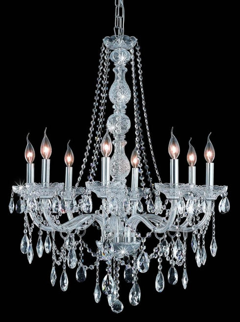 Elegant Lighting 8 Light Verona Hang D28 Inch H34 Inch L8 CH G RC in Chrome Finish Model: 7958D28C-GT/RC