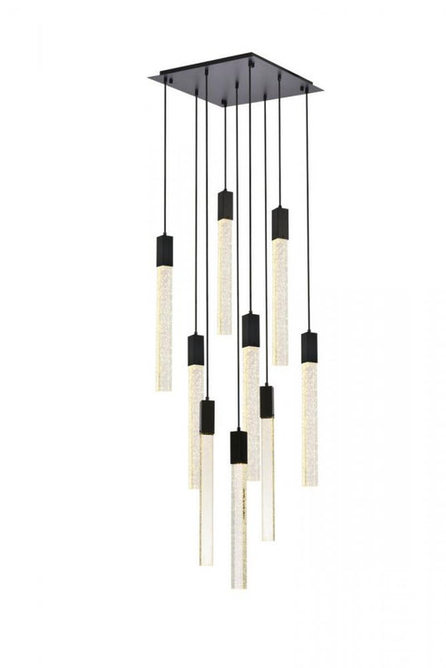 Elegant Lighting 9 Light Weston 9 Lights Pendant In Satin Gold Model: 2066D20SG