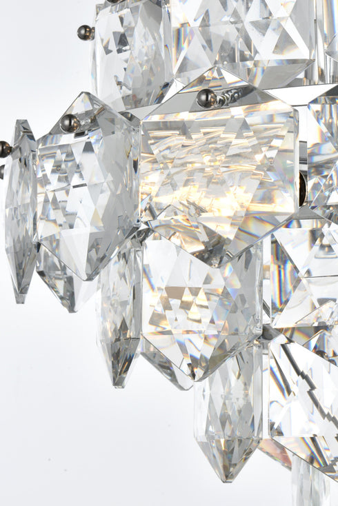 Elegant Lighting Adaline 11 Light Pendant D20 Inch H20 Inch L11 Chrome in Chrome and Clear Finish Model: 1050G20C