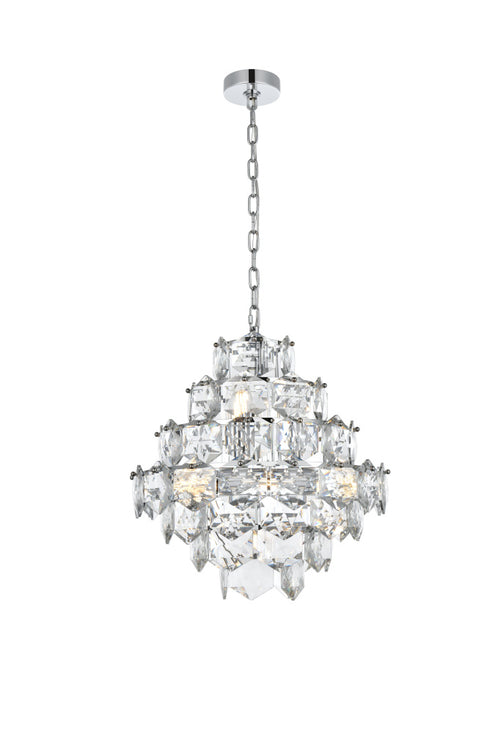 Elegant Lighting Adaline 11 Light Pendant D20 Inch H20 Inch L11 Chrome in Chrome and Clear Finish Model: 1050G20C