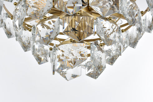 Elegant Lighting Adaline 11 Light Pendant D20 Inch H20 Inch L11 Satin Gold in Satin Gold and Clear Finish Model: 1050G20SG