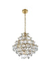 Elegant Lighting Adaline 11 Light Pendant D20 Inch H20 Inch L11 Satin Gold in Satin Gold and Clear Finish Model: 1050G20SG