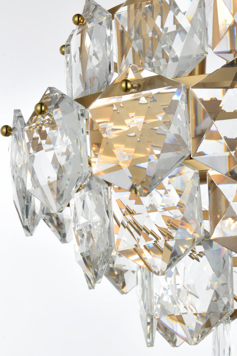 Elegant Lighting Adaline 11 Light Pendant D20 Inch H20 Inch L11 Satin Gold in Satin Gold and Clear Finish Model: 1050G20SG