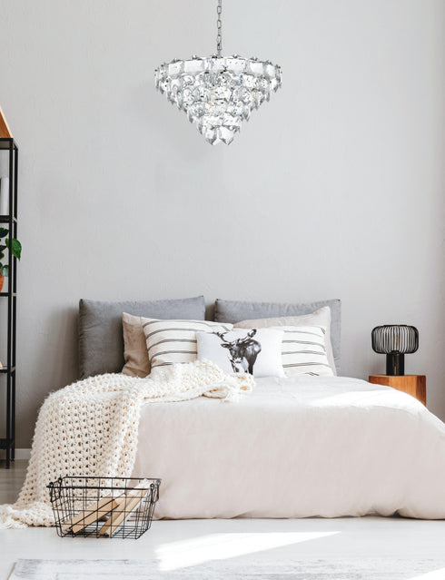 Elegant Lighting Adaline 11 Light Pendant D24 Inch H14 Inch L11 Chrome in Chrome and Clear Finish Model: 1050D24C