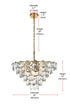 Elegant Lighting Adaline 11 Light Pendant D24 Inch H14 Inch L11 Satin Gold in Satin Gold and Clear Finish Model: 1050D24SG