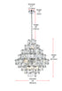 Elegant Lighting Adaline 15 Light Pendant D24 Inch H25 Inch L15 Chrome in Chrome and Clear Finish Model: 1050G24C