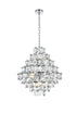 Elegant Lighting Adaline 15 Light Pendant D24 Inch H25 Inch L15 Chrome in Chrome and Clear Finish Model: 1050G24C