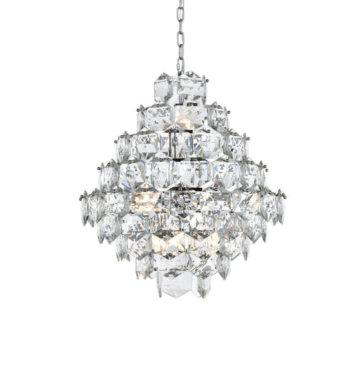Elegant Lighting Adaline 15 Light Pendant D24 Inch H25 Inch L15 Chrome in Chrome and Clear Finish Model: 1050G24C
