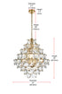 Elegant Lighting Adaline 15 Light Pendant D24 Inch H25 Inch L15 Satin Gold in Satin Gold and Clear Finish Model: 1050G24SG