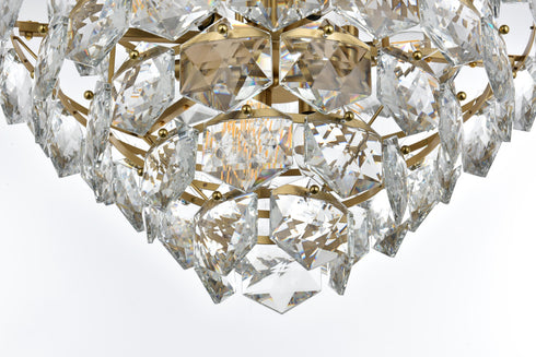 Elegant Lighting Adaline 15 Light Pendant D24 Inch H25 Inch L15 Satin Gold in Satin Gold and Clear Finish Model: 1050G24SG