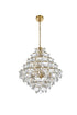 Elegant Lighting Adaline 15 Light Pendant D24 Inch H25 Inch L15 Satin Gold in Satin Gold and Clear Finish Model: 1050G24SG
