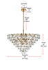 Elegant Lighting Adaline 15 Light Pendant D32 Inch H18 Inch L15 Satin Gold in Satin Gold and Clear Finish Model: 1050D32SG