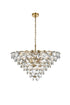 Elegant Lighting Adaline 15 Light Pendant D32 Inch H18 Inch L15 Satin Gold in Satin Gold and Clear Finish Model: 1050D32SG