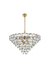 Elegant Lighting Adaline 15 Light Pendant D32 Inch H18 Inch L15 Satin Gold in Satin Gold and Clear Finish Model: 1050D32SG