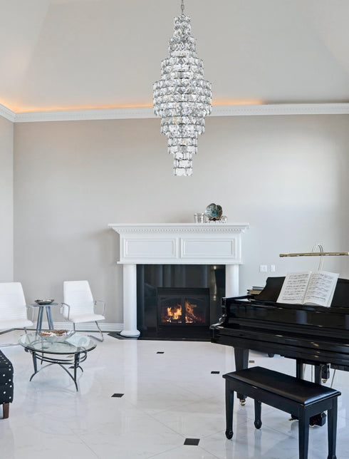 Elegant Lighting Adaline 26 Light Pendant D24 Inch H67 Inch L26 Chrome in Chrome and Clear Finish Model: 1050SR24C