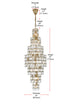 Elegant Lighting Adaline 26 Light Pendant D24 Inch H67 Inch L26 Satin Gold in Satin Gold and Clear Finish Model: 1050SR24SG