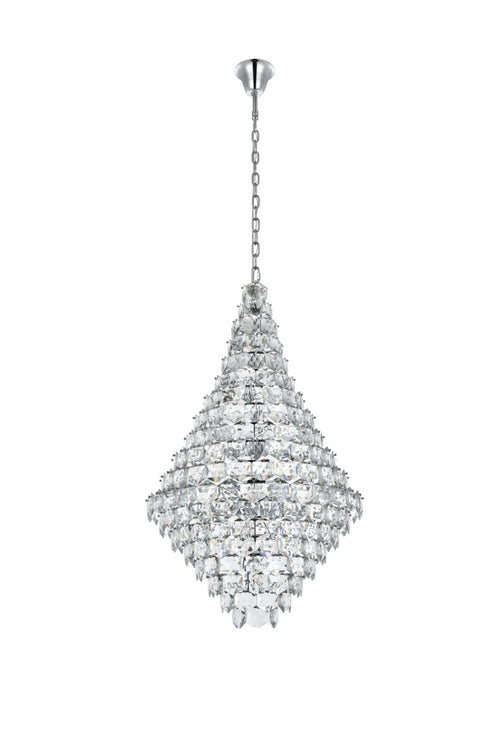 Elegant Lighting Adaline 38 Light Pendant D36 Inch H60 Inch L38 Chrome in Chrome and Clear Finish Model: 1050G36C