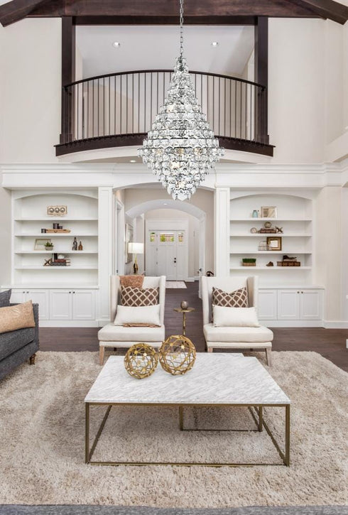 Elegant Lighting Adaline 38 Light Pendant D36 Inch H60 Inch L38 Chrome in Chrome and Clear Finish Model: 1050G36C
