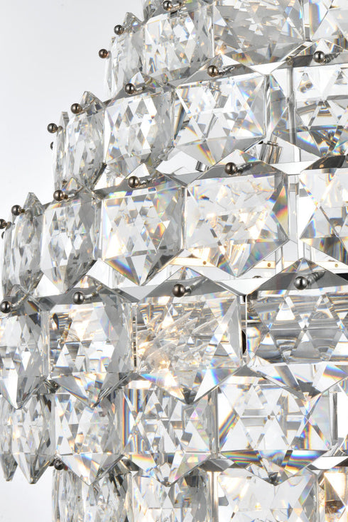 Elegant Lighting Adaline 38 Light Pendant D36 Inch H60 Inch L38 Chrome in Chrome and Clear Finish Model: 1050G36C