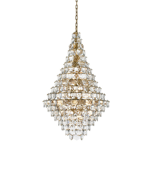 Elegant Lighting Adaline 38 Light Pendant D36 Inch H60 Inch L38 Satin Gold in Satin Gold and Clear Finish Model: 1050G36SG