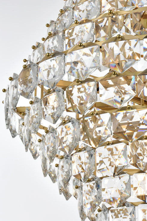 Elegant Lighting Adaline 38 Light Pendant D36 Inch H60 Inch L38 Satin Gold in Satin Gold and Clear Finish Model: 1050G36SG