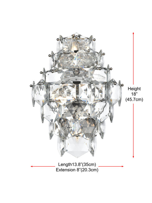 Elegant Lighting Adaline 4 Light Wall Sconce W13.8 Inch S8 Inch *H18 Inch L4 Chrome in Chrome and Clear Finish Model: 1050W18C