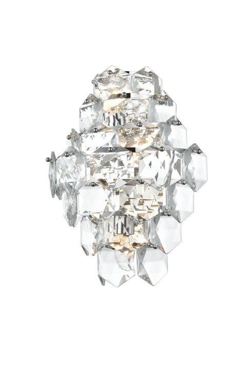 Elegant Lighting Adaline 4 Light Wall Sconce W13.8 Inch S8 Inch *H18 Inch L4 Chrome in Chrome and Clear Finish Model: 1050W18C