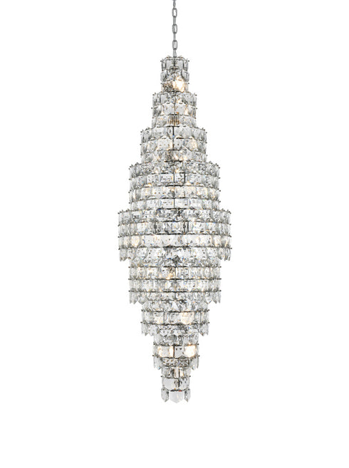 Elegant Lighting Adaline 41 Light Pendant D30 Inch H91 Inch L41 Chrome in Chrome and Clear Finish Model: 1050SR30C