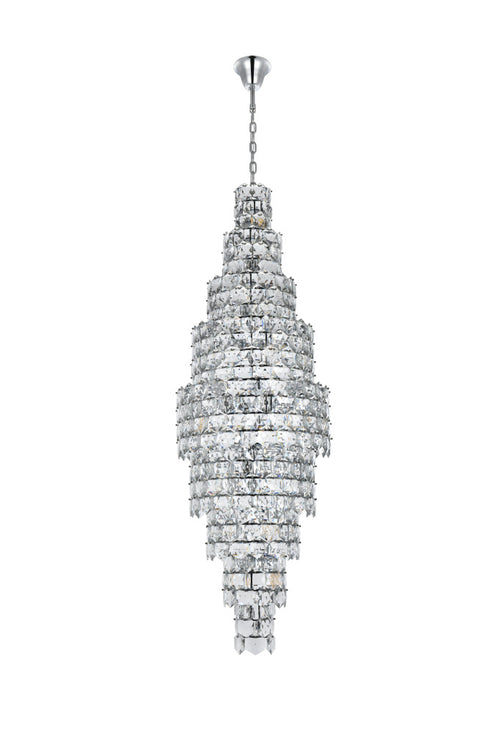 Elegant Lighting Adaline 41 Light Pendant D30 Inch H91 Inch L41 Chrome in Chrome and Clear Finish Model: 1050SR30C