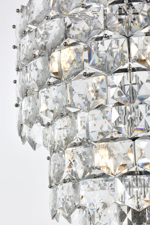 Elegant Lighting Adaline 41 Light Pendant D30 Inch H91 Inch L41 Chrome in Chrome and Clear Finish Model: 1050SR30C