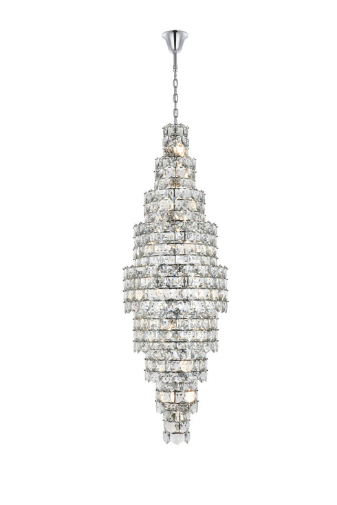 Elegant Lighting Adaline 41 Light Pendant D30 Inch H91 Inch L41 Chrome in Chrome and Clear Finish Model: 1050SR30C