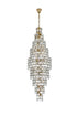 Elegant Lighting Adaline 41 Light Pendant D30 Inch H91 Inch L41 Satin Gold in Satin Gold and Clear Finish Model: 1050SR30SG