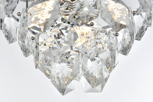 Elegant Lighting Adaline 6 Light Flush Mount D16 Inch H12 Inch L6 Chrome in Chrome and Clear Finish Model: 1050F16C