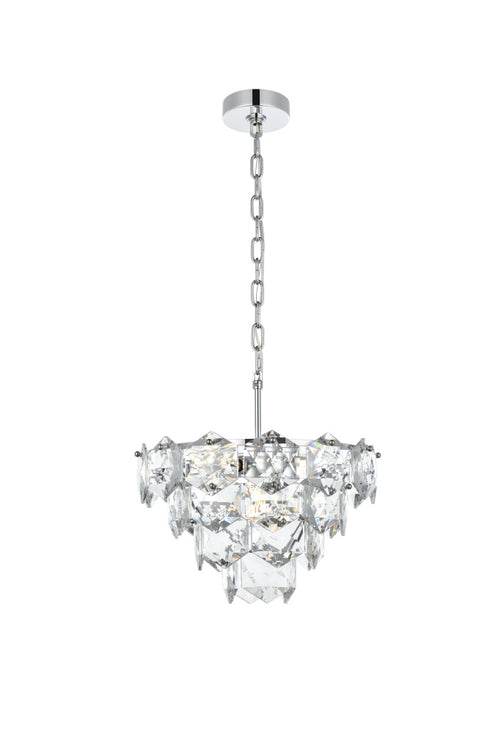 Elegant Lighting Adaline 6 Light Pendant D16 Inch H10 Inch L6 Chrome in Chrome and Clear Finish Model: 1050D16C