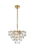 Elegant Lighting Adaline 6 Light Pendant D16 Inch H10 Inch L6 Satin Gold in Satin Gold and Clear Finish Model: 1050D16SG