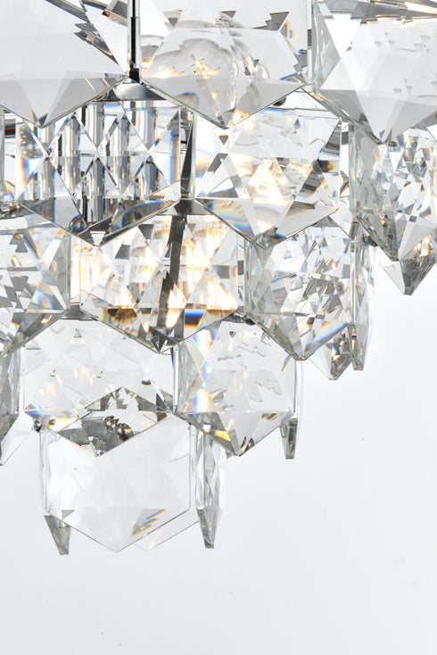 Elegant Lighting Adaline 8 Light Pendant D20 Inch H12 Inch L8 Chrome in Chrome and Clear Finish Model: 1050D20C