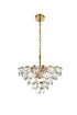 Elegant Lighting Adaline 8 Light Pendant D20 Inch H12 Inch L8 Satin Gold in Satin Gold and Clear Finish Model: 1050D20SG