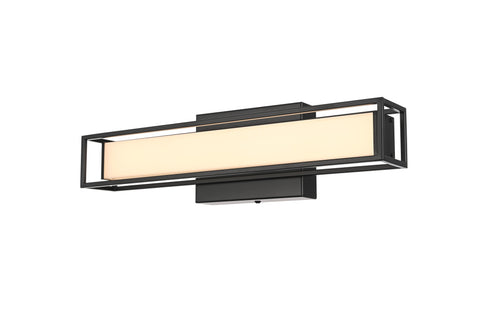 Elegant Lighting Aden 1 Light Wall Sconce L16 Inch E4.5 Inch H4.3 Inch LED 8 Watt 3CCT in Black Model: LD301W16BK