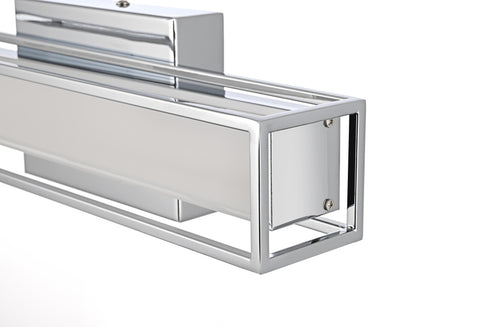 Elegant Lighting Aden 1 Light Wall Sconce L16 Inch E4.5 Inch H4.3 Inch LED 8 Watt 3CCT in Chrome Model: LD301W16C
