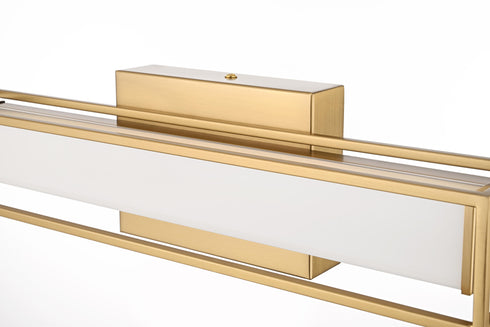 Elegant Lighting Aden 1 Light Wall Sconce L16 Inch E4.5 Inch H4.3 Inch LED 8 Watt 3CCT in Satin Gold Model: LD301W16SG