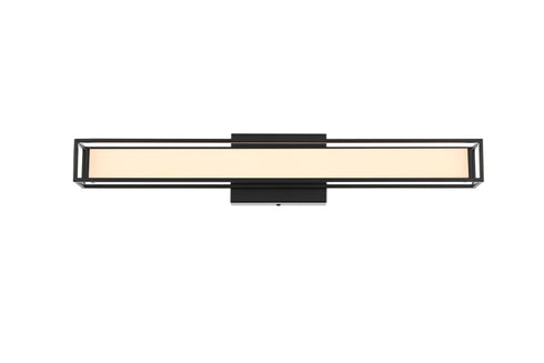 Elegant Lighting Aden 1 Light Wall Sconce L24 Inch E4.5 Inch H4.3 Inch LED 14 Watt 3CCT in Black Model: LD301W24BK