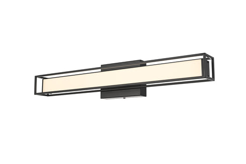 Elegant Lighting Aden 1 Light Wall Sconce L24 Inch E4.5 Inch H4.3 Inch LED 14 Watt 3CCT in Black Model: LD301W24BK