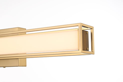 Elegant Lighting Aden 1 Light Wall Sconce L24 Inch E4.5 Inch H4.3 Inch LED 14 Watt 3CCT in Satin Gold Model: LD301W24SG