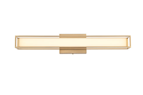 Elegant Lighting Aden 1 Light Wall Sconce L24 Inch E4.5 Inch H4.3 Inch LED 14 Watt 3CCT in Satin Gold Model: LD301W24SG