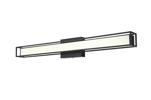 Elegant Lighting Aden 1 Light Wall Sconce L31 Inch E4.5 Inch H4.3 Inch LED 18 Watt 3CCT in Black Model: LD301W31BK