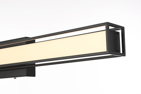 Elegant Lighting Aden 1 Light Wall Sconce L31 Inch E4.5 Inch H4.3 Inch LED 18 Watt 3CCT in Black Model: LD301W31BK